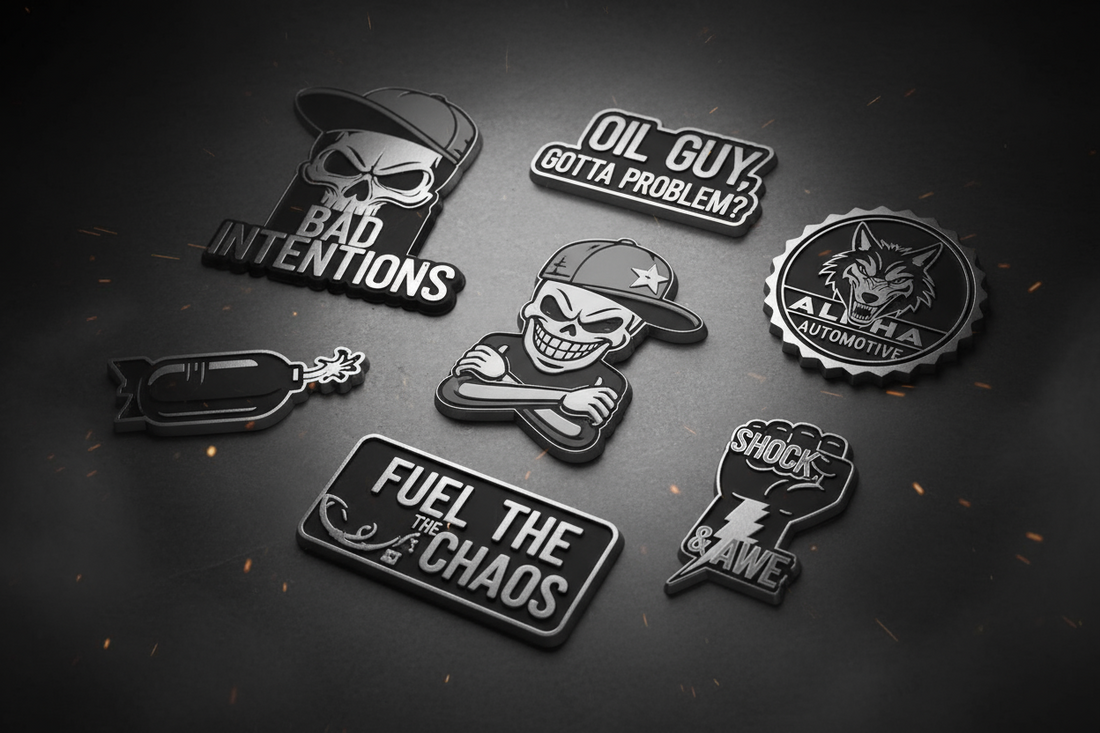 Express Your Boldness with Heltool's Humor & Attitude Series Car Emblems