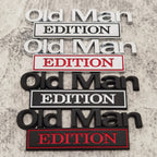 3D Old Man Edition Car Emblem | 2Pcs