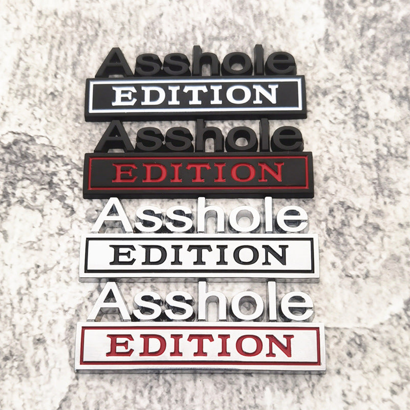 Asshole Edition Badge 3D Emblem | 2Pcs
