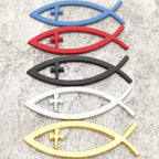 3D Christian Fish Chrome Emblem | 2Pcs