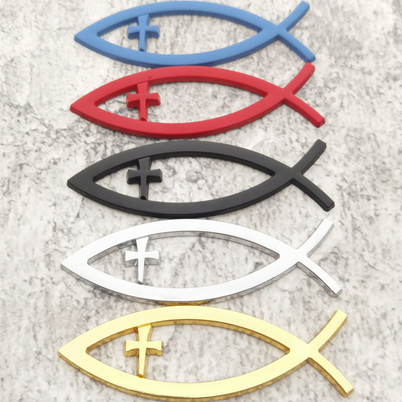 3D Christian Fish Chrome Emblem | 2Pcs