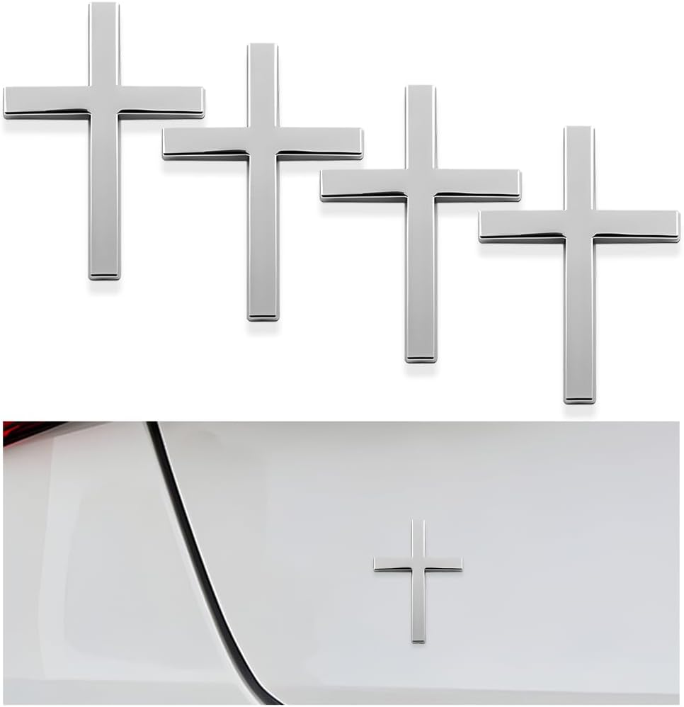 Metal Jesus Christ Cross Badge | 4Pcs