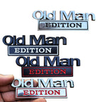 3D Old Man Edition Car Emblem | 2Pcs