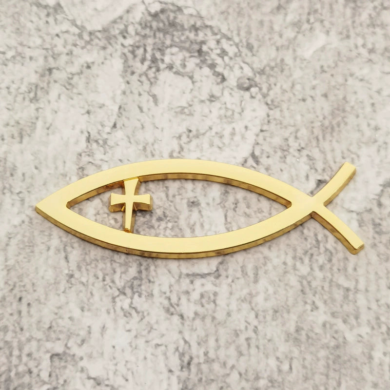 3D Christian Fish Chrome Emblem | 2Pcs