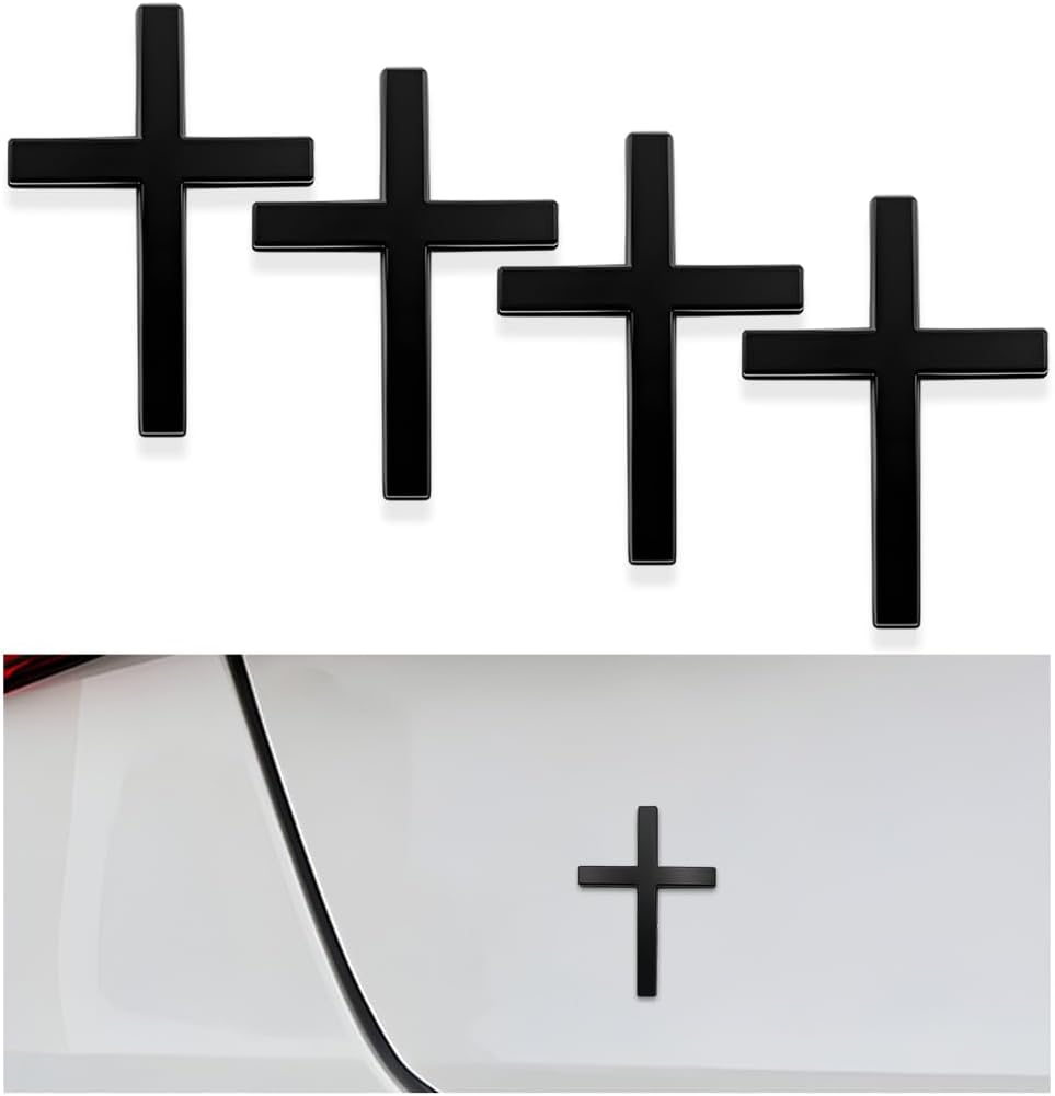 Metal Jesus Christ Cross Badge | 4Pcs