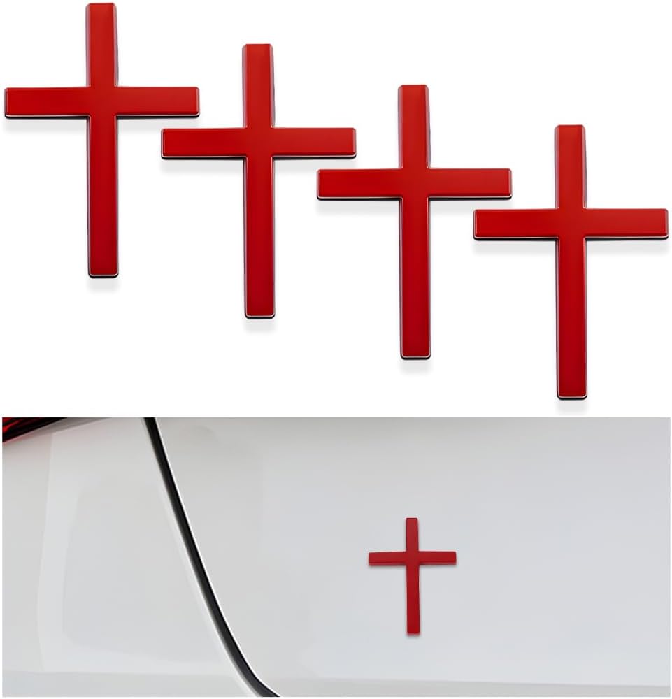 Metal Jesus Christ Cross Badge | 4Pcs