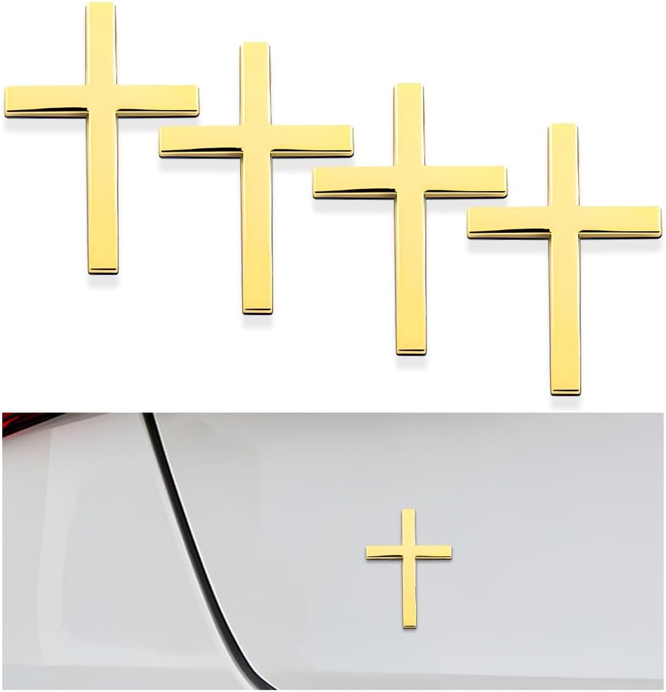 Metal Jesus Christ Cross Badge | 4Pcs