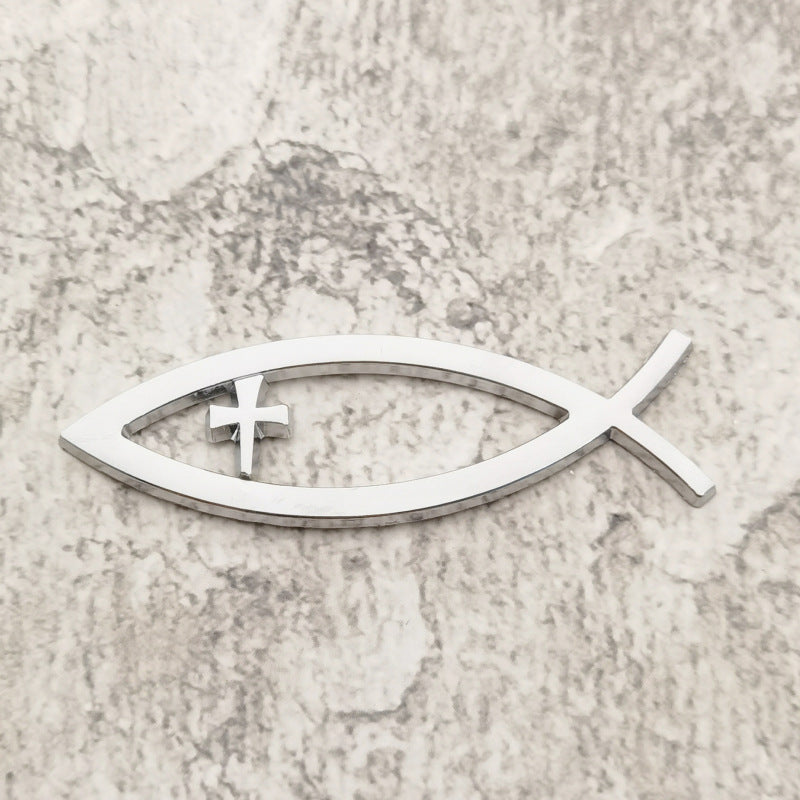 3D Christian Fish Chrome Emblem | 2Pcs