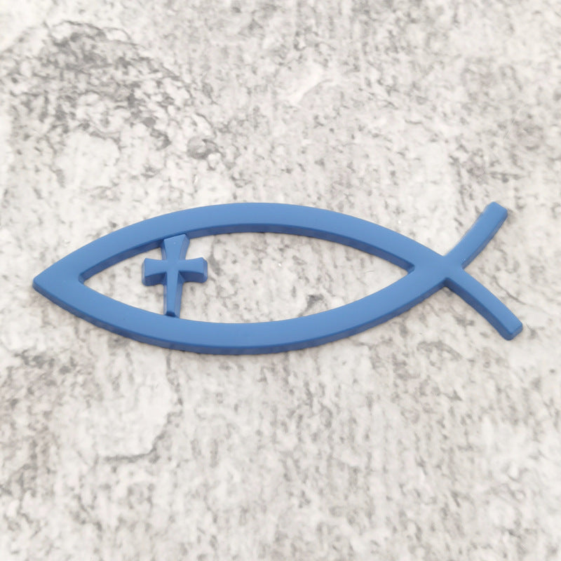 3D Christian Fish Chrome Emblem | 2Pcs