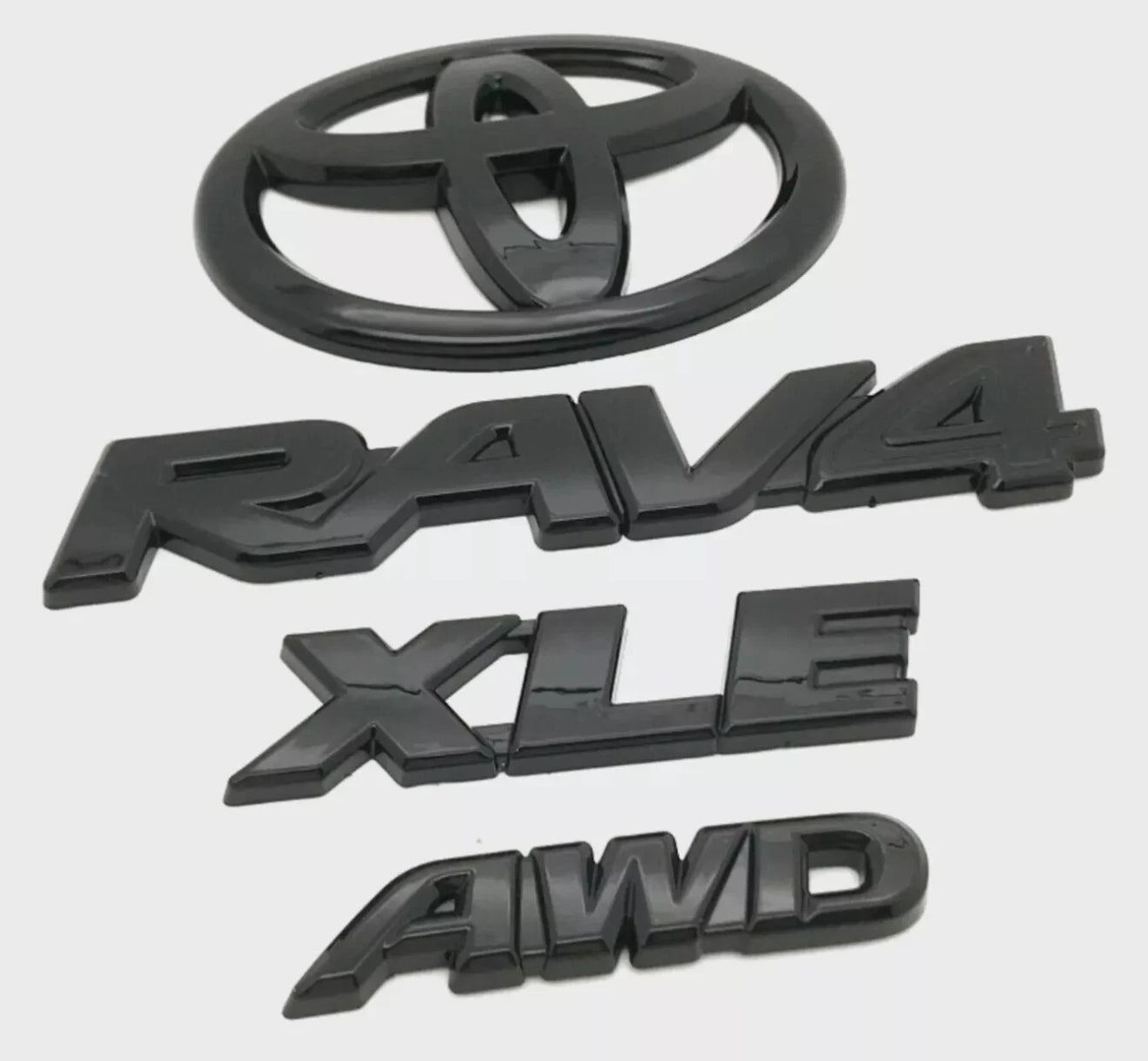 2019–2025 Toyota RAV4 XLE AWD Hybrid Gloss Blackout Emblem Kits
