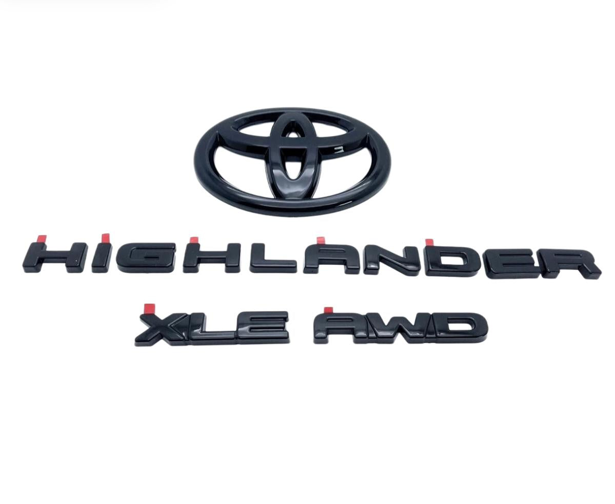 4PC Emblem Overlay Kit for 2020–2025 Toyota Highlander
