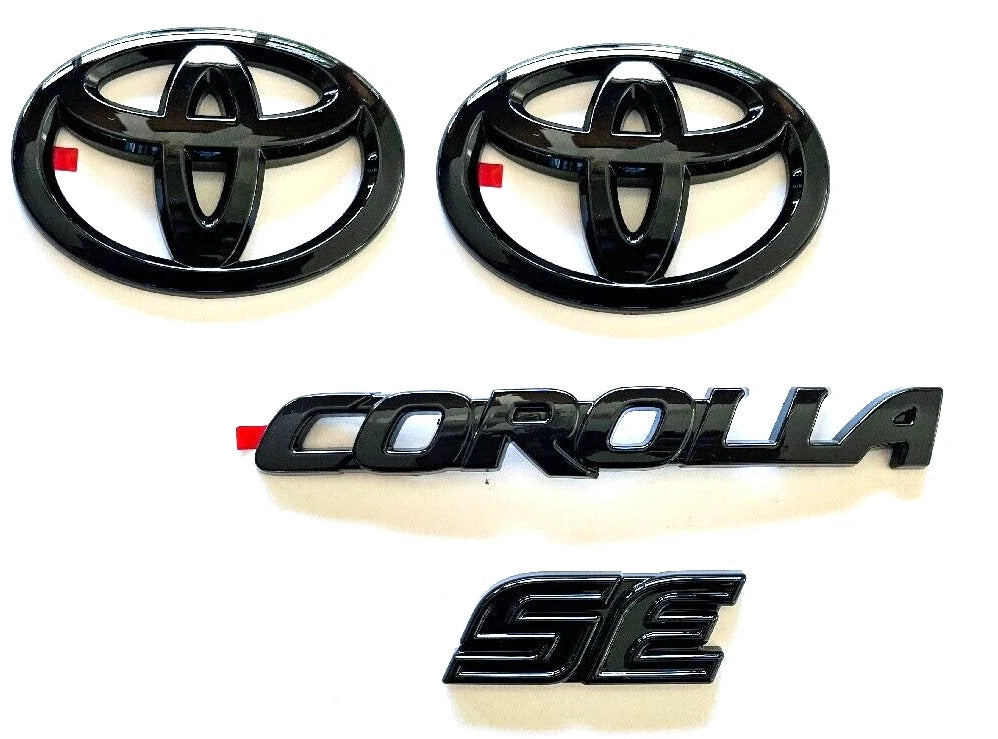 Blackout Emblem Overlay Kit for 2020–2025 Toyota Corolla | 4Pcs