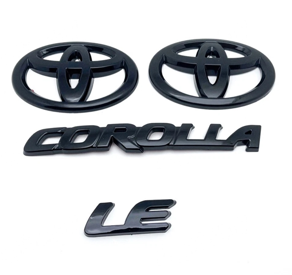 Blackout Emblem Overlay Kit for 2020–2025 Toyota Corolla | 4Pcs