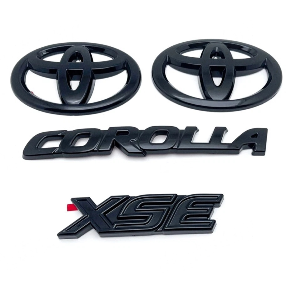 Blackout Emblem Overlay Kit for 2020–2025 Toyota Corolla | 4Pcs