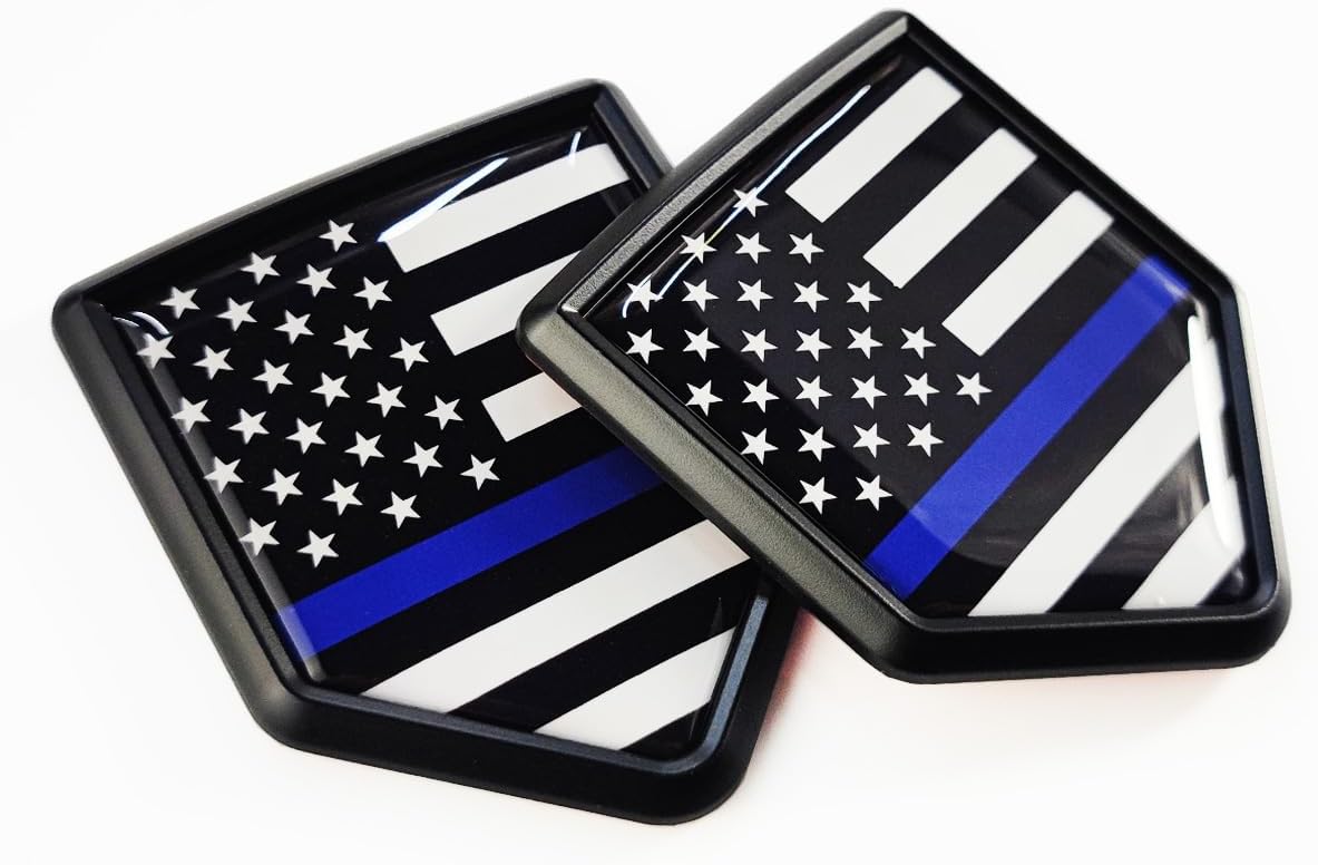 3D US American Flag Shield Decal Sticker | 2Pcs