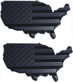 3D Metal American Map Flag Decal | 2Pcs