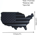 3D Metal American Map Flag Decal | 2Pcs