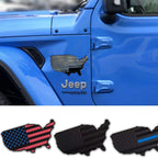 3D Metal American Map Flag Decal | 2Pcs