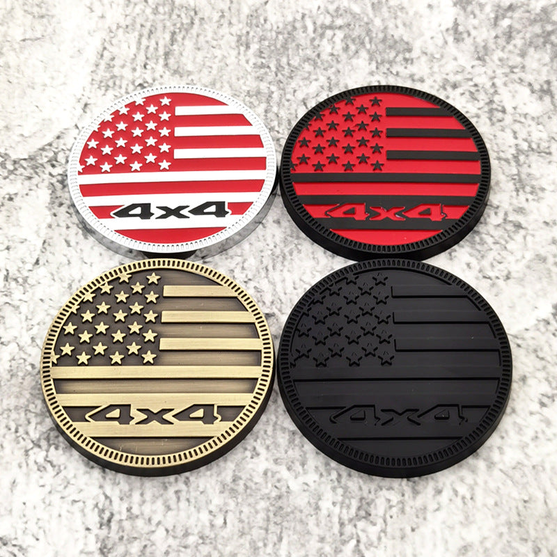 4x4 American Flag Emblems | 2Pcs
