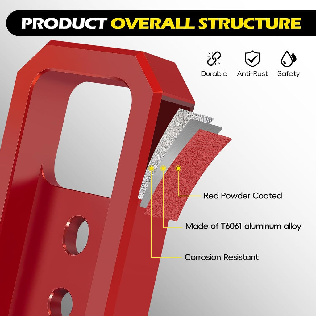 Tow Hooks for 2024-2026 Toyota Tacoma 4Runner Land Cruiser 250 – Red, Pair