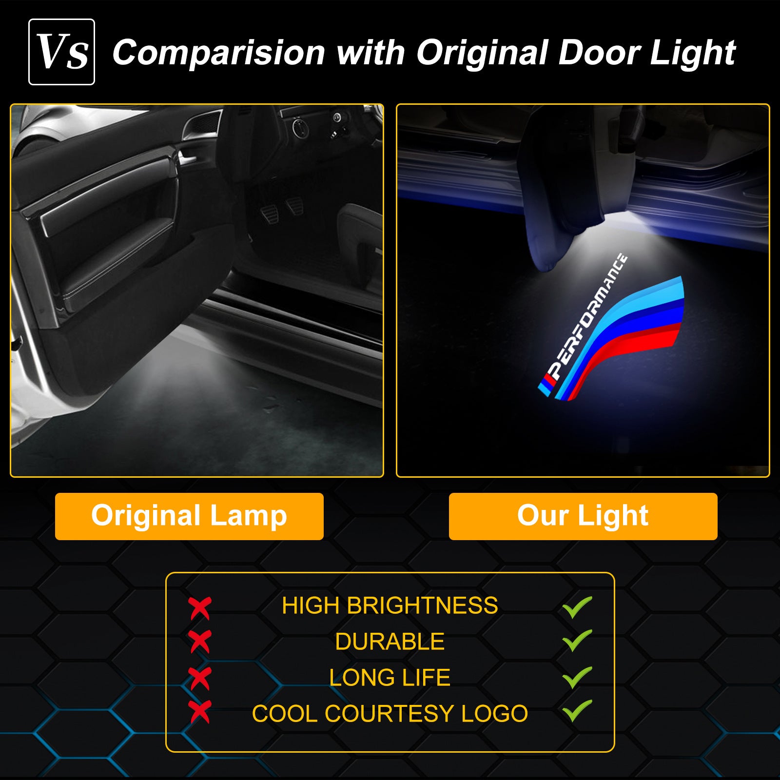 High-Definition LED Door Welcome Logo Lights | 4Pcs