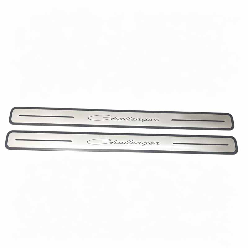2Pcs Dodge Challenger Stainless Steel Door Sill Scuff Plates