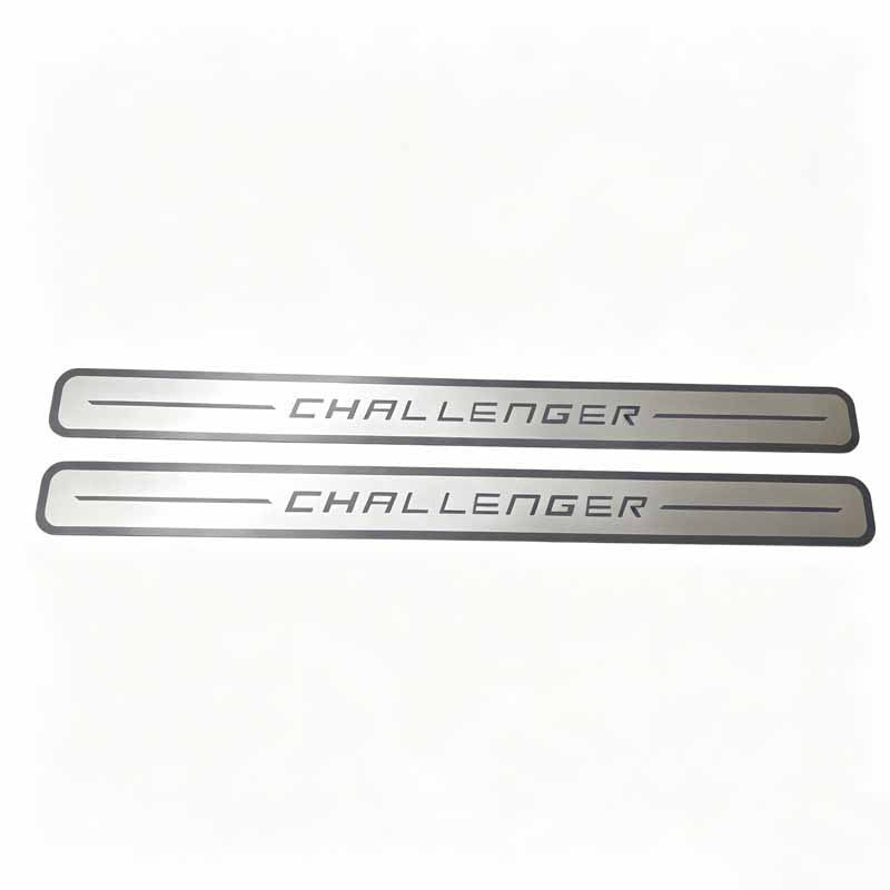 2Pcs Dodge Challenger Stainless Steel Door Sill Scuff Plates