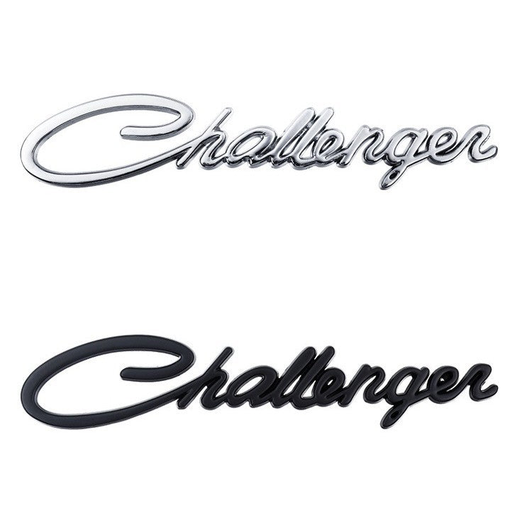2Pcs Hood / Front Fender CHALLENGER Letter Emblem Badge Set