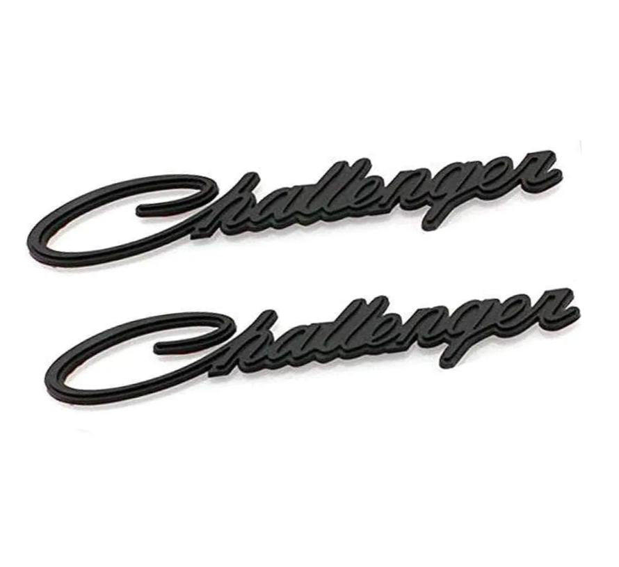 2Pcs Hood / Front Fender CHALLENGER Letter Emblem Badge Set