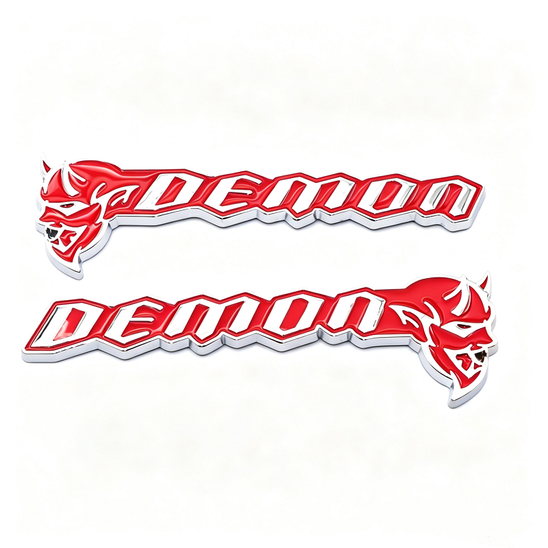 2Pcs Dodge Challenger DEMON Metal Emblem Badge