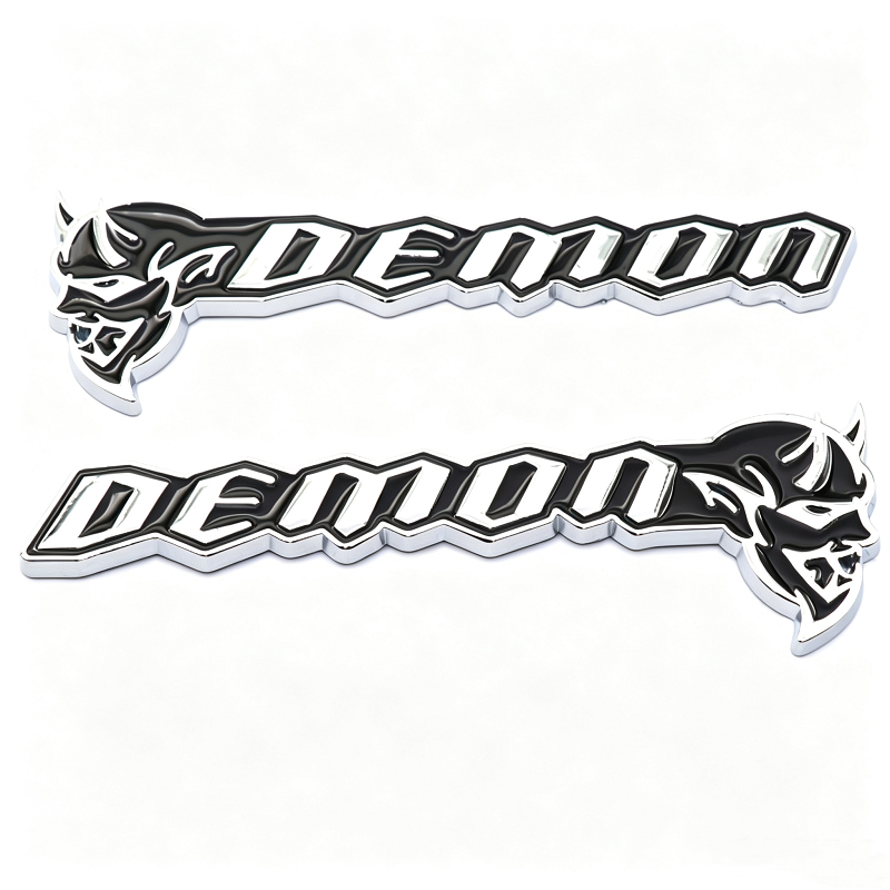 2Pcs Dodge Challenger DEMON Metal Emblem Badge