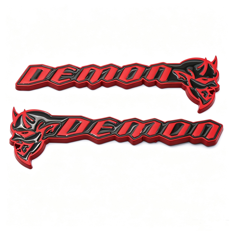 2Pcs Dodge Challenger DEMON Metal Emblem Badge