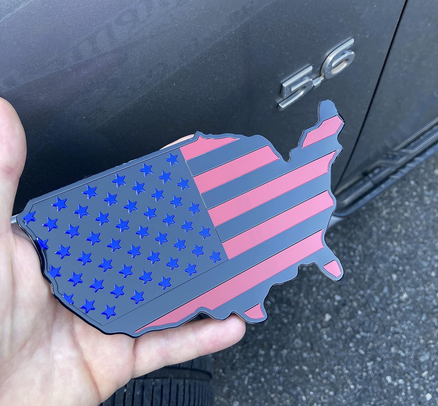 3D Metal American Map Flag Decal | 2Pcs
