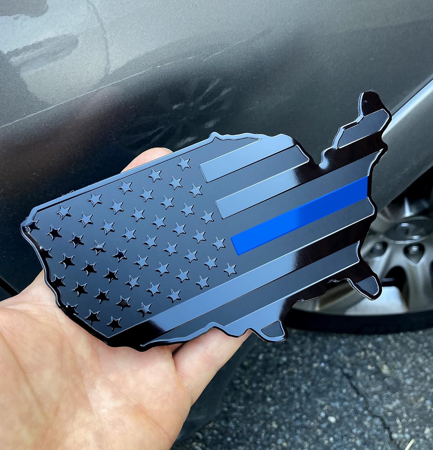 3D Metal American Map Flag Decal | 2Pcs