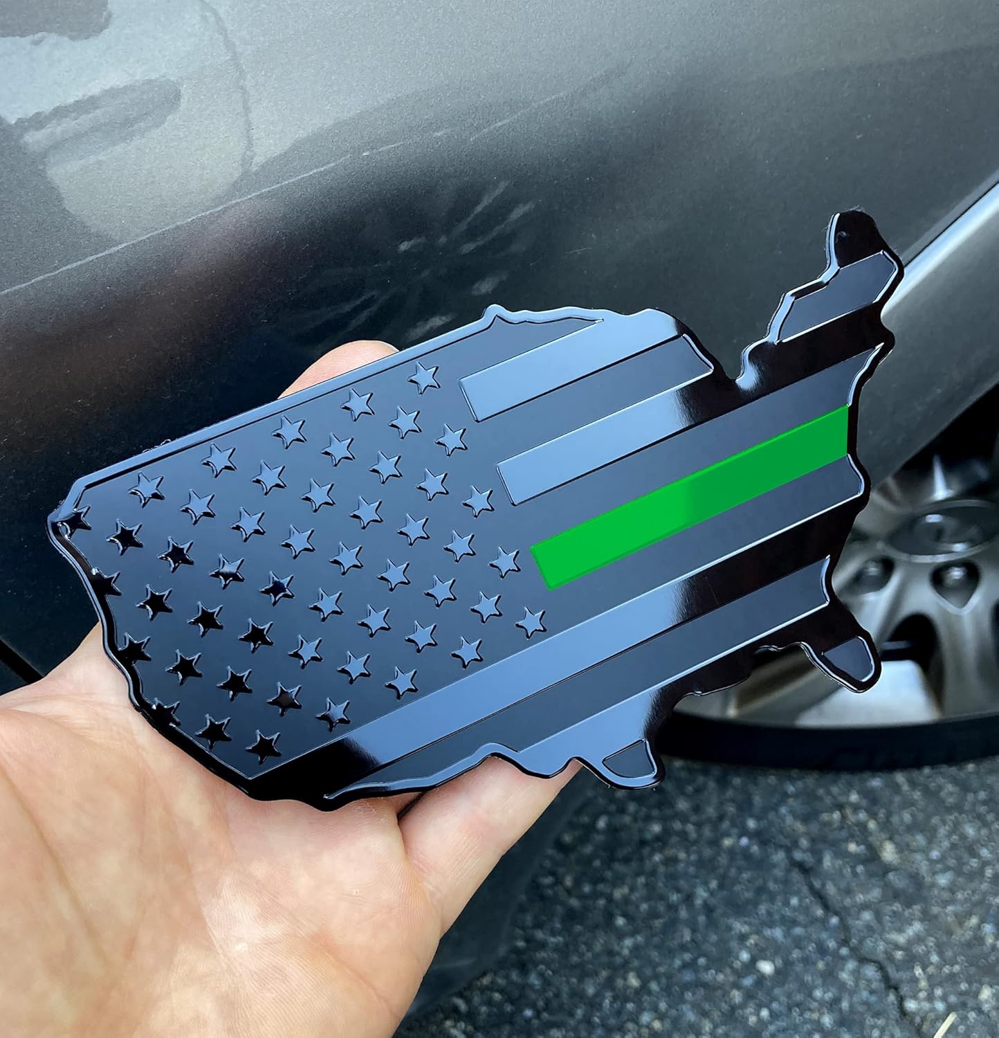 3D Metal American Map Flag Decal | 2Pcs