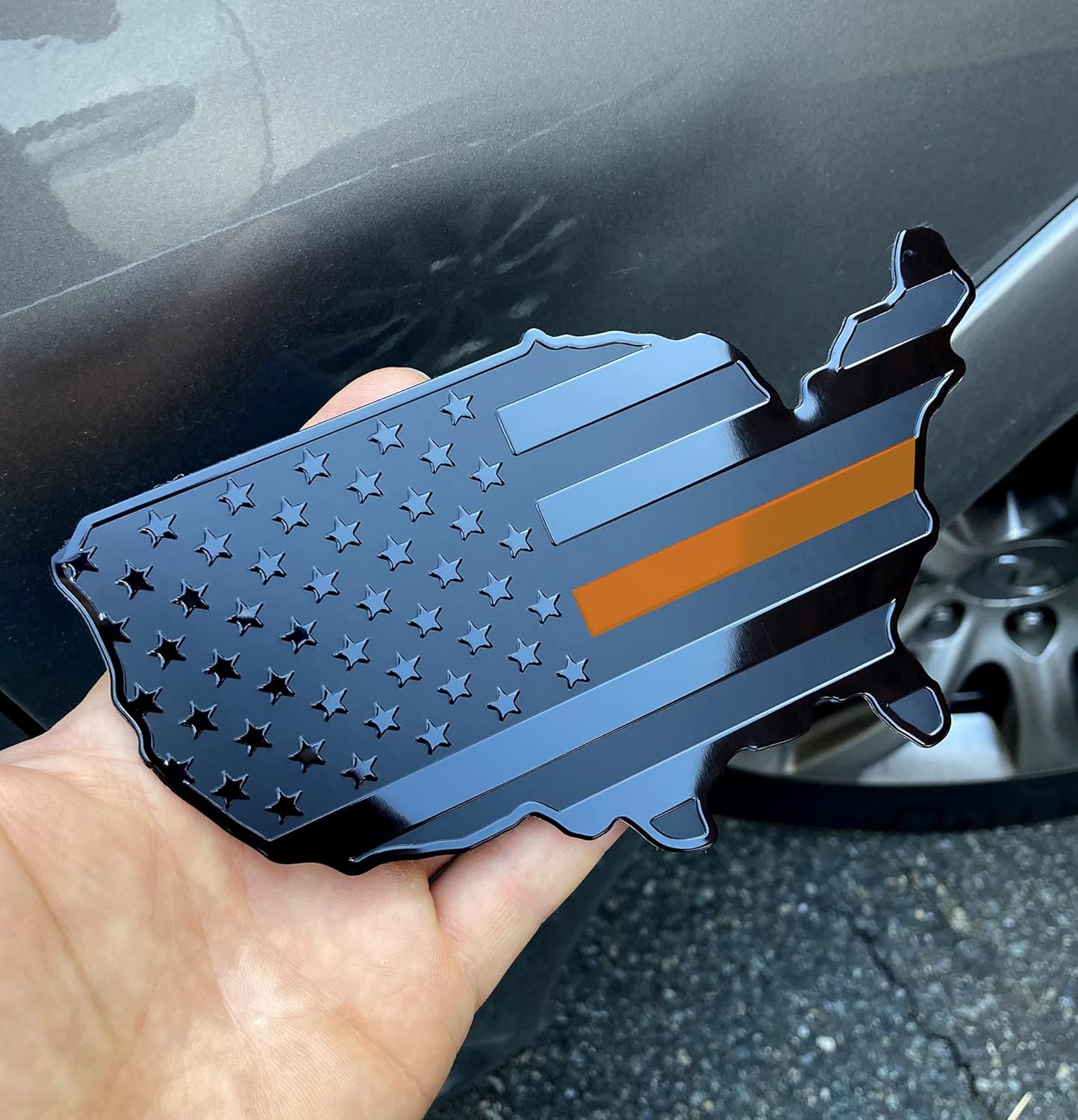 3D Metal American Map Flag Decal | 2Pcs