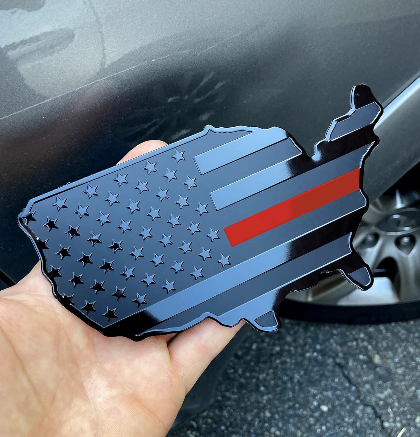 3D Metal American Map Flag Decal | 2Pcs