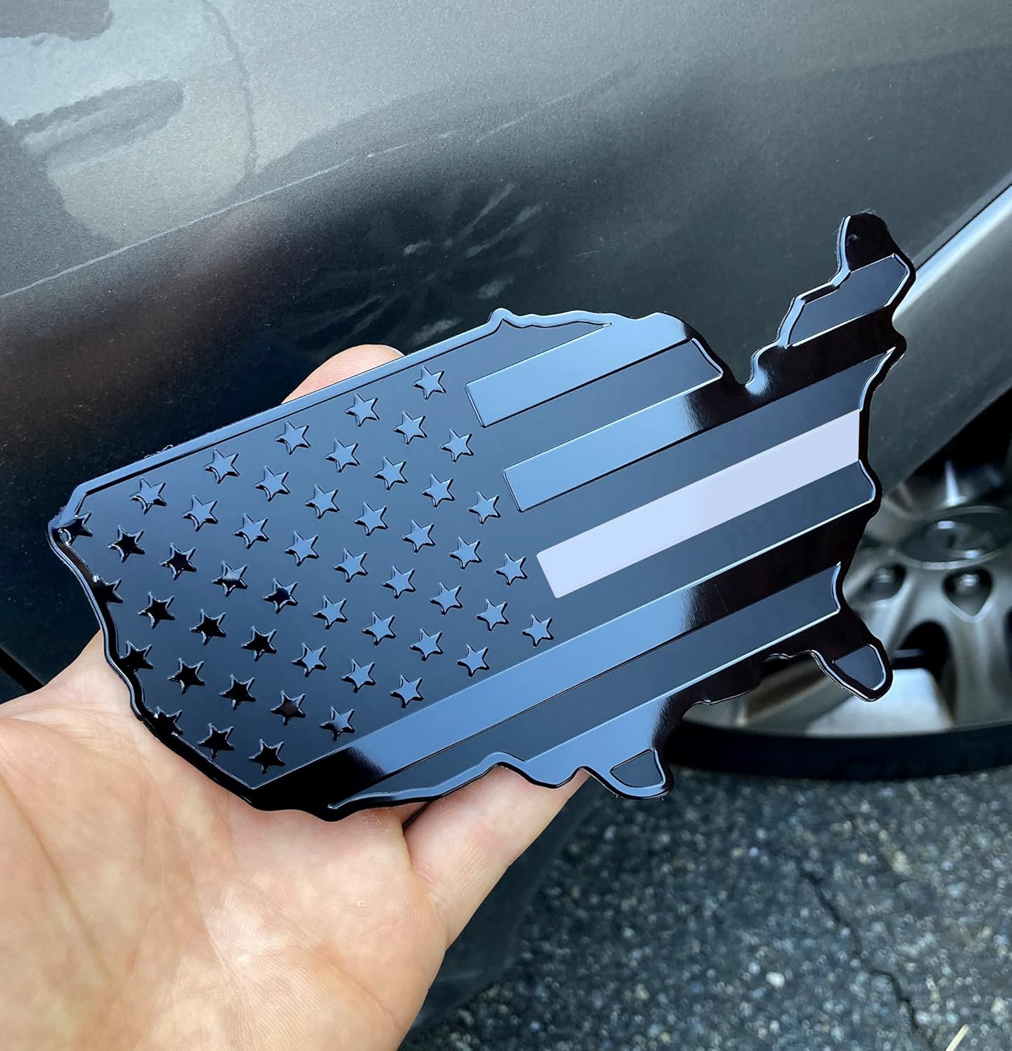 3D Metal American Map Flag Decal | 2Pcs