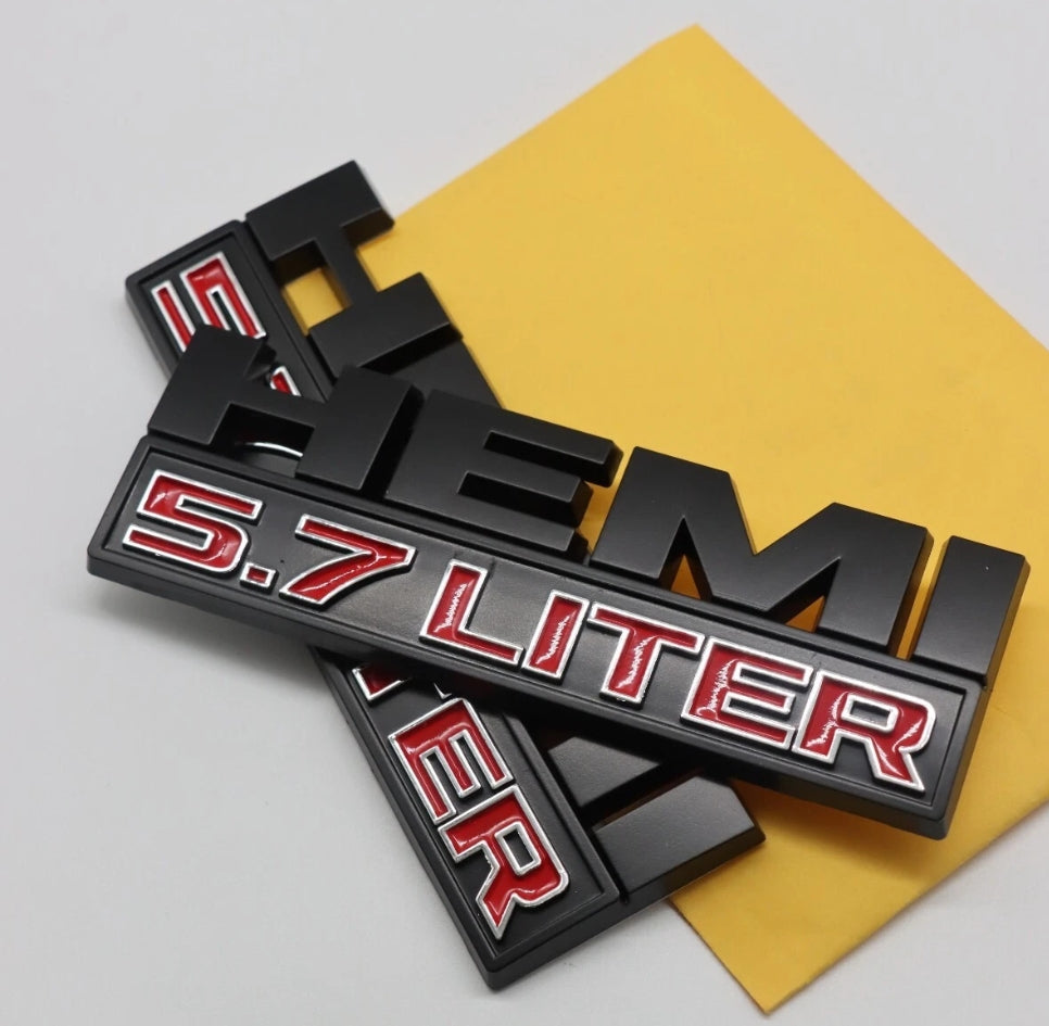 Engine Liter Emblems HEMI 5.7 LITER Emblems | 2Pcs – Heltool