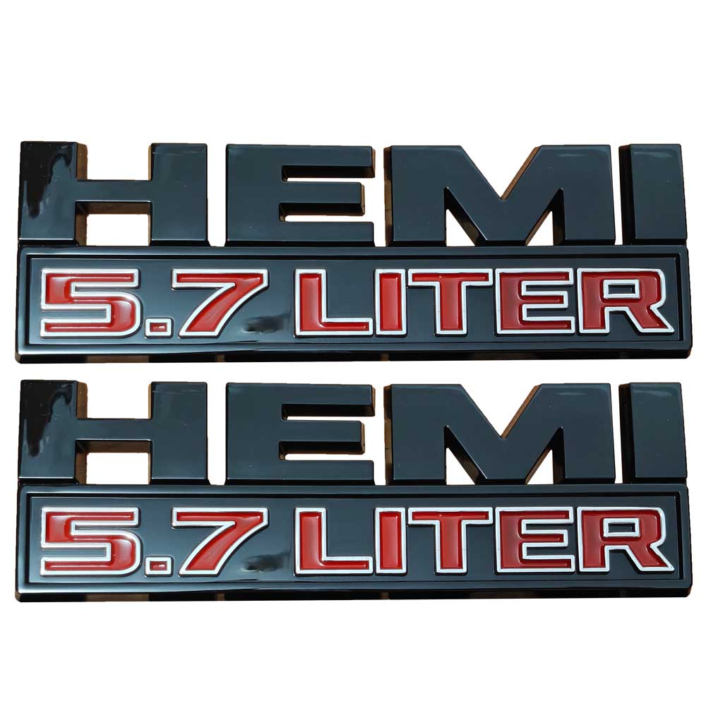 Engine Liter Emblems HEMI 5.7 LITER Emblems | 2Pcs – Heltool