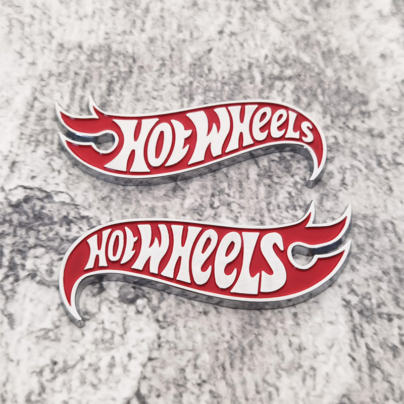 2Pcs Hot Wheels Metal Emblems