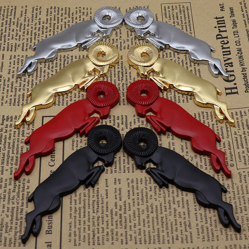 2Pcs 3D Leaping Ram Body Fender Badge Emblem Set.