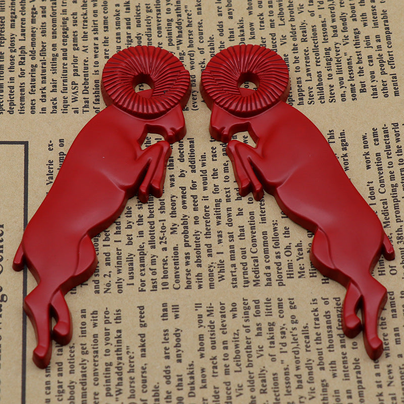 2Pcs 3D Leaping Ram Body Fender Badge Emblem Set.