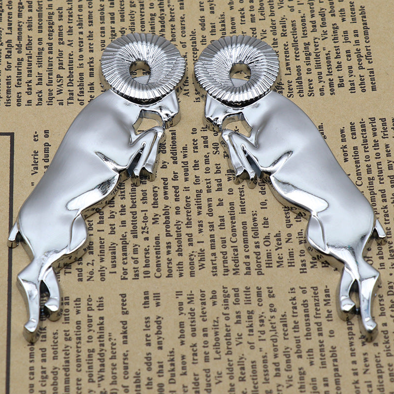 2Pcs 3D Leaping Ram Body Fender Badge Emblem Set.