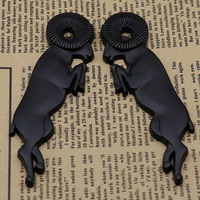 2Pcs 3D Leaping Ram Body Fender Badge Emblem Set.