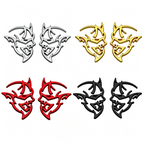 2Pcs Dodge SRT Hellcat / Demon Metal Emblem Badges