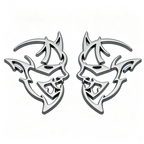 2Pcs Dodge SRT Hellcat / Demon Metal Emblem Badges
