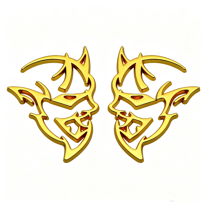 2Pcs Dodge SRT Hellcat / Demon Metal Emblem Badges