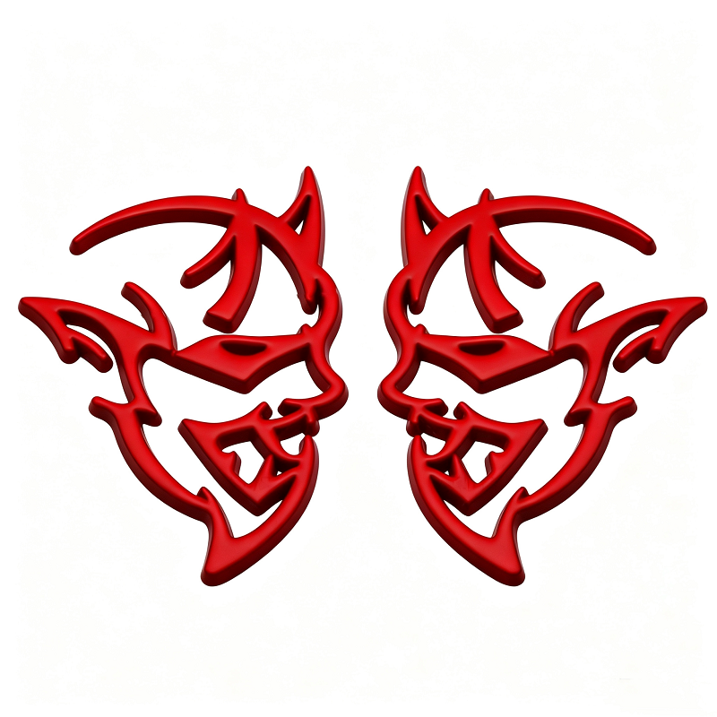 2Pcs Dodge SRT Hellcat / Demon Metal Emblem Badges