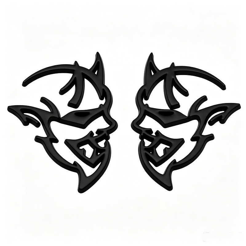 2Pcs Dodge SRT Hellcat / Demon Metal Emblem Badges